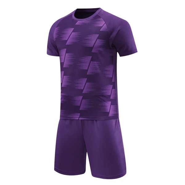 Fotballdrakt for barn Utendørs løpe-T-skjorter Treningsshorts Set Gensere Trening Treningstrøyer Purple (20-25kg) for 3XS