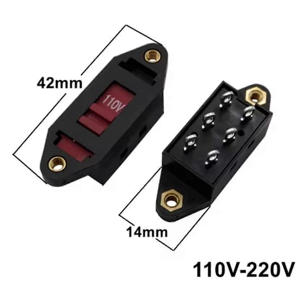 6-benet 110V-220V Strømspændingsomskifter