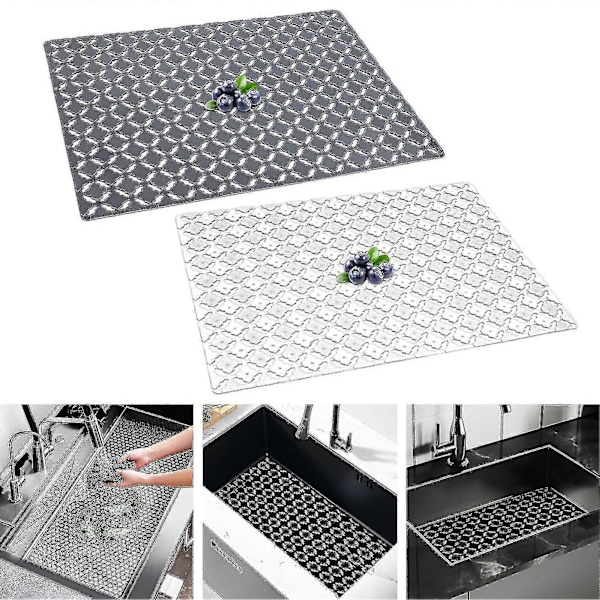 2 st 30x40cm Diskbänksmatta Pvc Ihålig Romb Rektangel Halkfri Klippbar Keramisk Rostfri Diskbänksskydd Dräneringsdyna-yuyu