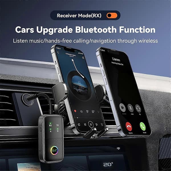 Bluetooth Lähetin Vastaanotin, 2-in-1 Lentokone V5.2 Bluetooth Adapteri