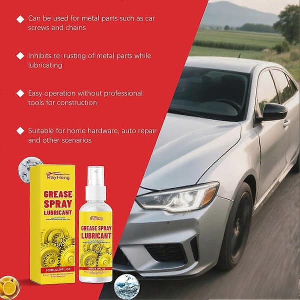 Anti-Rust Smøremiddel Spray Rustfjerner Spray til Metal Multifunktionelt Smøremiddel Rustfjerner Sprays Hurtigtvirkende Formler til Køretøjer Værktøj Kæder B-100ml 1pc