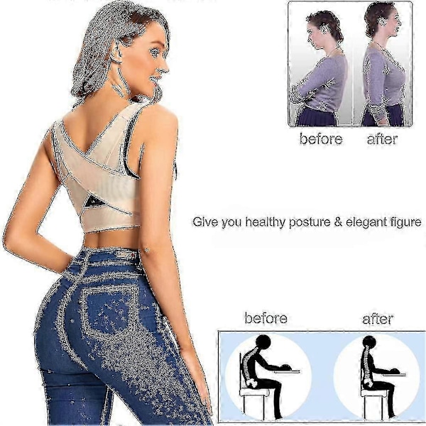 Humpback Posture Corrector BH-støtte Bryst Brace Opp Shapewear Kropp Former For Hunchback