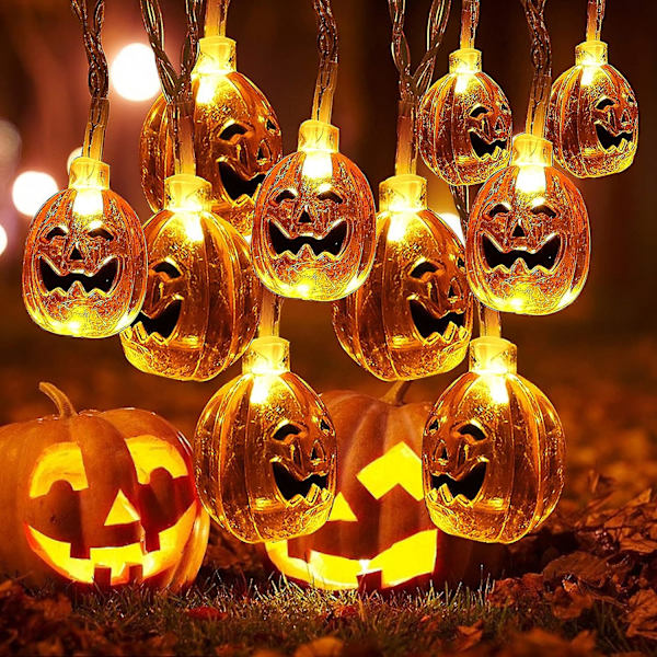 Skeleton Lights Halloween String Lights,6.5ft 10led Skeletter Halloween Skull Lights Decoration,2 Light Modes Batteridrevet String Lights,uhyggelig Hal