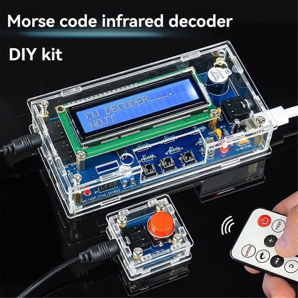 DC 5V Morse Code Infrarød Dekoder Elektronisk DIY Kit Videnskab Eksperiment Sjovt Kredsløbskort med Skal