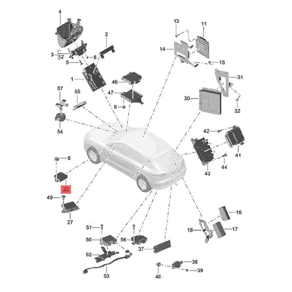 95B.919.475.L Radar ECU Datamaskin Kort Kontrollmodul for 14-18