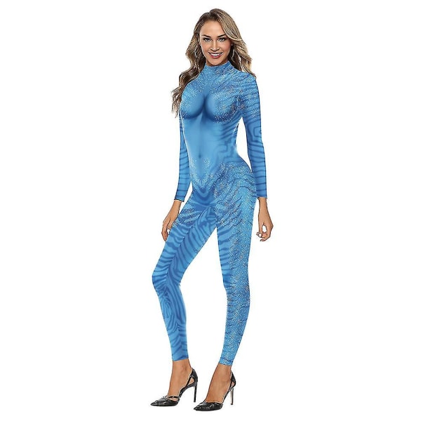Nopea toimitus Elokuva Avatar The Way Of Water Alien Cosplay 3D Jumpsuit Naiset Miehet Avatar Cosplay Puku Halloween Zenti Party Bodysuit B142 254 S