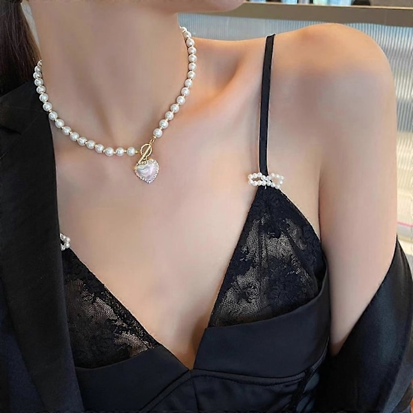 Elegant sjarm for kvinner, fransk romantisk stil, nøkkelbenskjede, minnegave