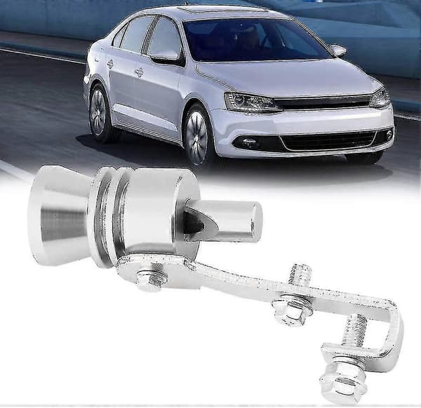 Universal Bil Eksosrør Turbo Fløyte For Bil Auto Tilbehør 1stk Sølv