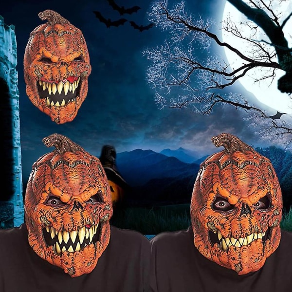 Halloween Skrekkvariasjon Gresskarhodedekorasjon Gresskarhodedemon Lateksmaske Maskerade Karneval Halloweenmaske