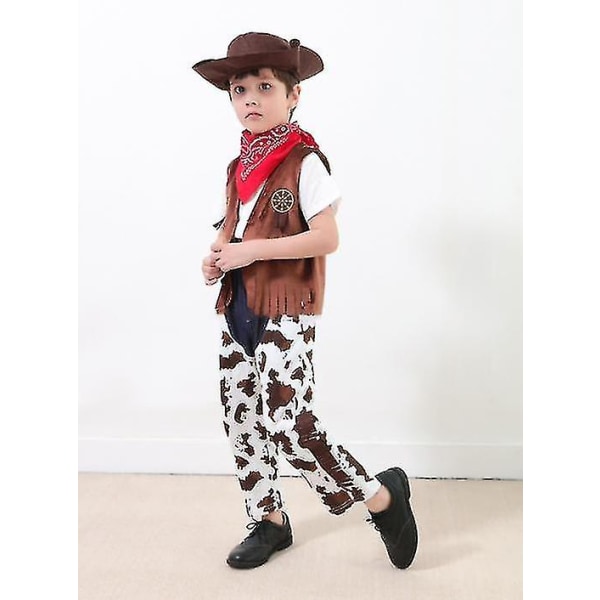 4kpl Western Cowboy Style Vaatteet Aikuisten Lasten Vaatteet Klassinen Denim Takki Liivi Laadukas 110