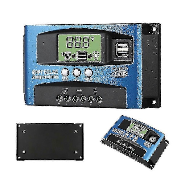 Solarregulatorer Mppt 100a 80a 60a 50a 40a 30a Dubbla Usb Lcd-display 12v 24v