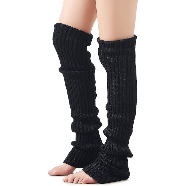 Naisten talven yli polven korkeat jalkattomat sukat, neulotut sääreenlämmittimet