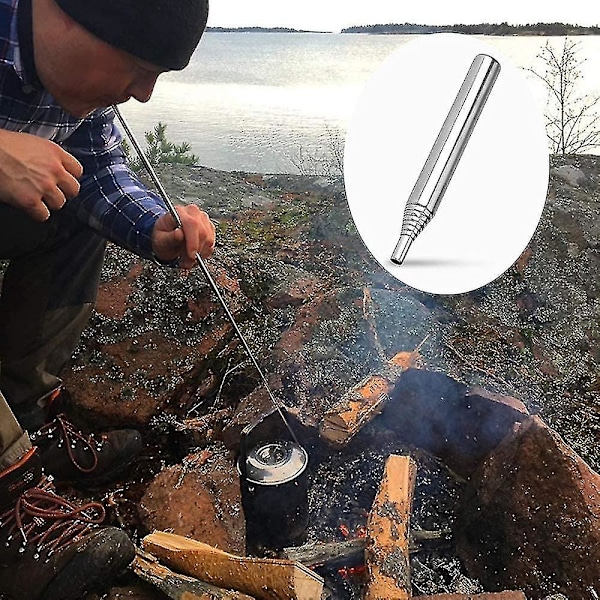 2 st Eldblåsrör Justerbara Flexibla Eldbälg i Rostfritt Stål Manuella Blåsrör Eldblåsrör För Utomhuspicknick