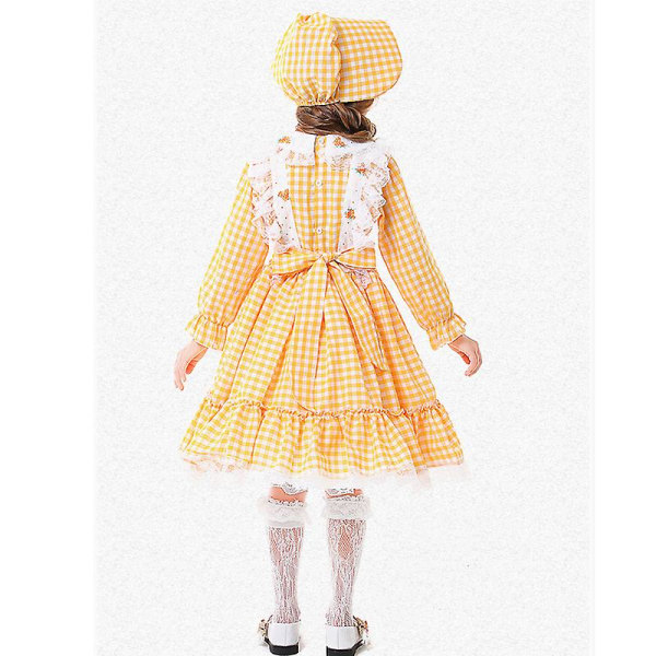 Girl Little House On The Prairie Costume Pioneer Girl Thanksgiving-antrekk Cosplay Carnival Halloween Fancy Party Dress M