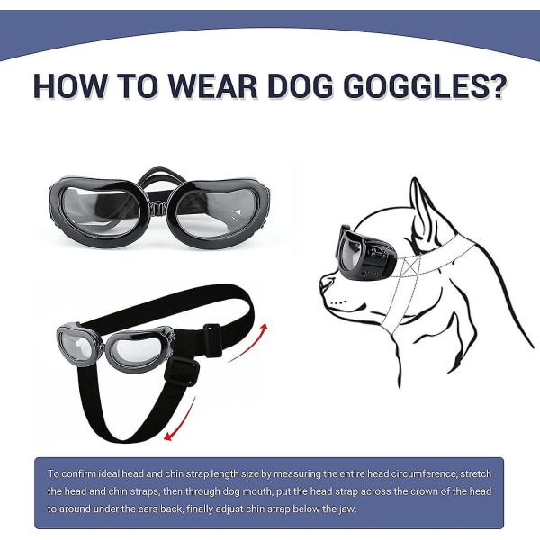 Hundglasögon Liten ras,hundsolglasögonglasögon,Uv-skydd Hundsolglasögon för katt, valp utomhuskörning Black transparent
