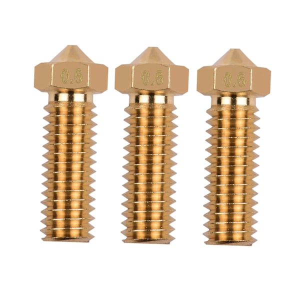 3 stk. 3D-skriverekstruder Messing Vulkan Dyse M6 Gjenge Skriverhode 0,6 mm Utgang for Sidewinder X1
