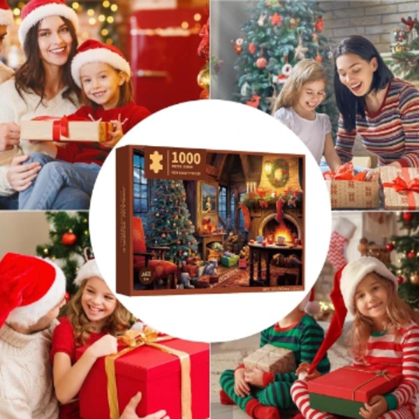 Jule-adventskalender 1000 brikker puslespil nedtællingskalender nedtællingsboks puslespil for voksne og børn