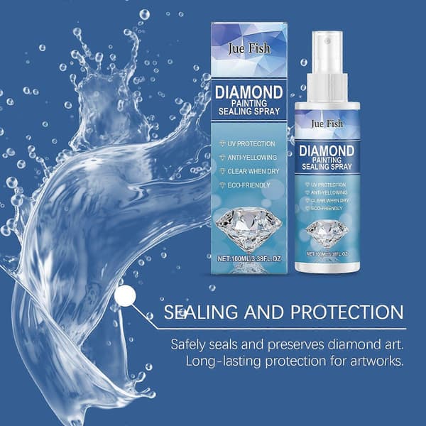 Diamantmaleri Forseglingsspray 100ml, Diamantmalingslim | Diamantmalingsspray Forsegling, for Glitrende Bilder, Anti-avfallende Forsegling av Diamant 3pcs