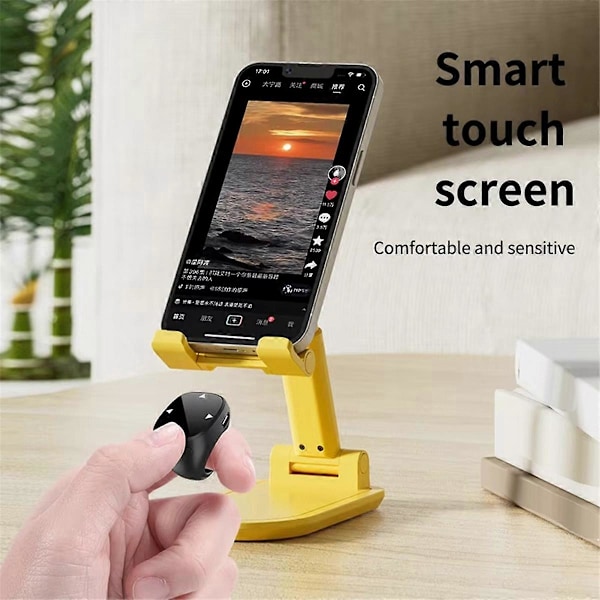 Smart Fingertoppsring Fjärrkontroll Trådlös Bluetooth Mobil Selfie Mus Selfie Video Automatisk Bläddring
