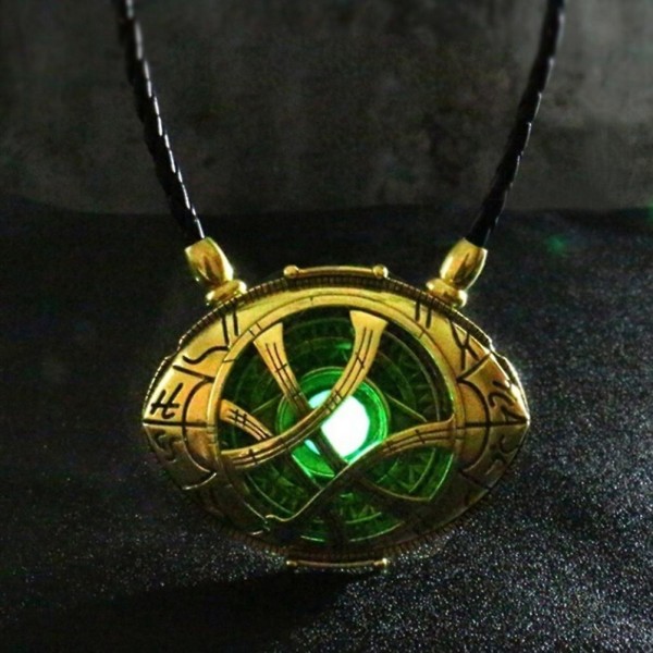 Antik Doctor Strange Crysta Halsband Agamotto Eye Pendant Leat