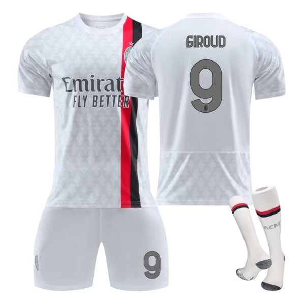 23-24 sæson AC Milan udebanetrøje nr. 9 Giroud nr. 11 Ibrahimovic fodbolddragt NO.9 GIROUD 28