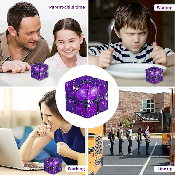Infinity Cube Fidget Leksak, 2 st Finger Fidget Leksaker, Stress- och Ångestlindring Förskoleleksak, Julstrumpa för Vuxna Barn, Tidsfördriv Cool Fidget