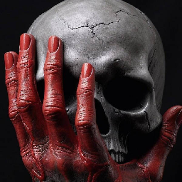 Halloween-kallokoristelu Realistinen kädessä pidettävä hartsiluuranko askartelu Halloween ihmisluiden kallomalli puutarhaan ja pihaan