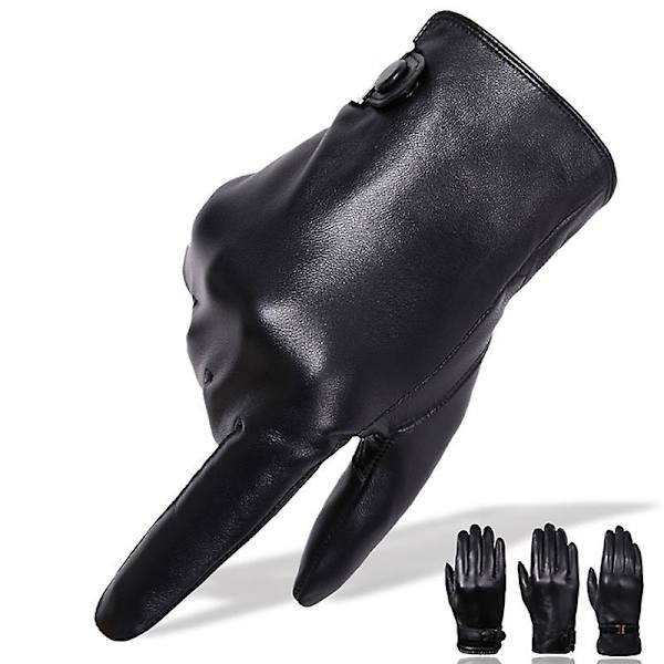 Evago Winter Warm Plys mænd og kvinders ægte lammeskindshandsker Fuld Palm Touchscreen D FOR MEN XL