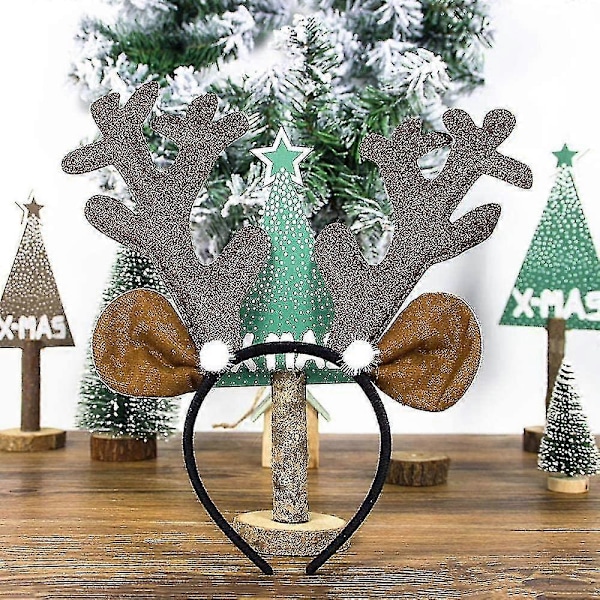 1 st Julhårband Håraccessoarer Rådjursöron För Barn Vuxna Jul Hårband Spänne Huvudbonad, I