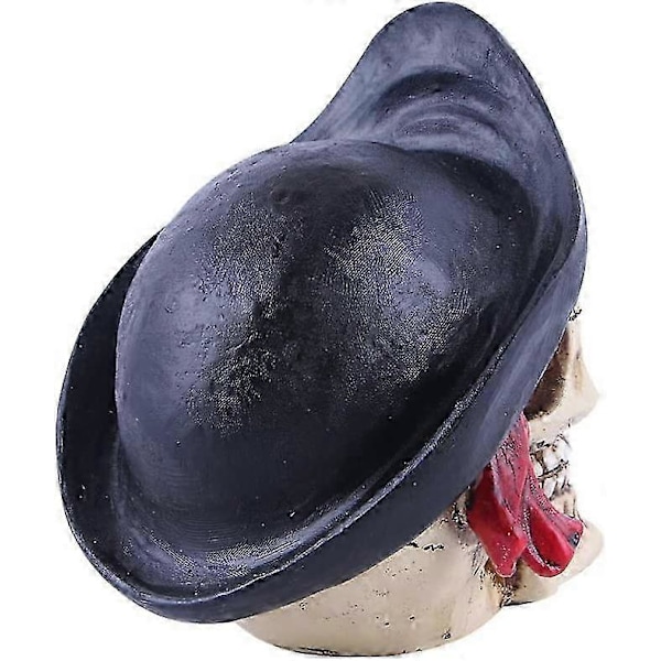 Halloween dekoration realistisk pirat kranie statue i resin 1 stk