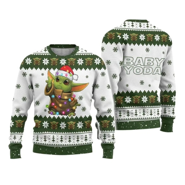 The Mandalorian And Grogu Baby Yoda Ugly Sweater 2024 Glædelig Jul Mænd Pullover Efterår Vinter Star Wars Dame Sweatshirt style 14 XS