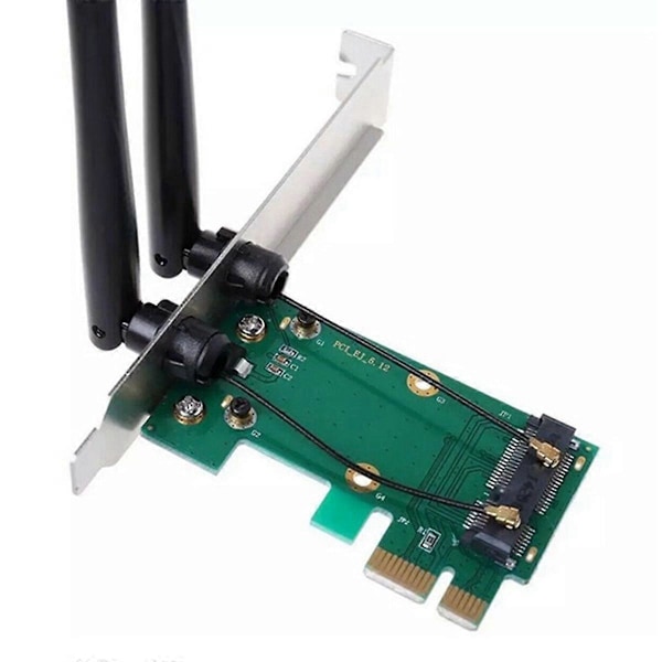 Til PC Trådløst Kort WiFi Mini PCI-E Express til PCI-E Adapter med 2 Antenner Ekstern