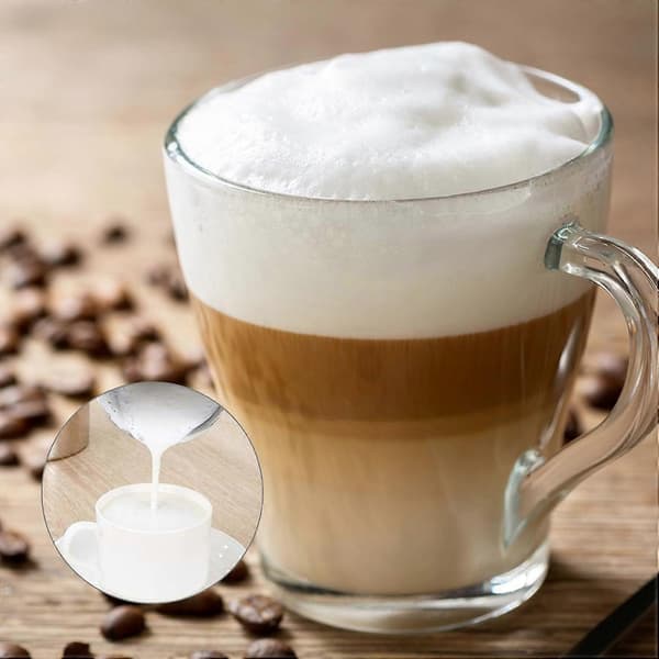 Manuel Mælkeskummer - 304 Rustfrit Stål Dobbelt Mesh Mælkeskummer, 400ml til Cappuccino Latte