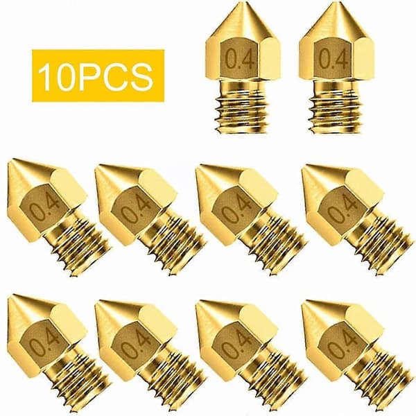 10 stk. 3D Printer Dyse Tilbehør Mk8 0,4 mm Til Cr-10 Til Ender 3 Til Anet A8