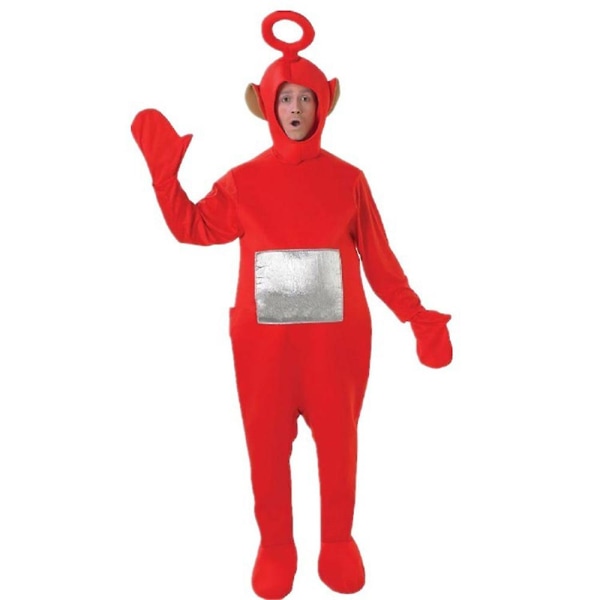 Teletubbies Po Tinky Winky Dipsy Laa-laa kostyme Halloween Cosplay Fancy Dress Antrekk for voksne Red M