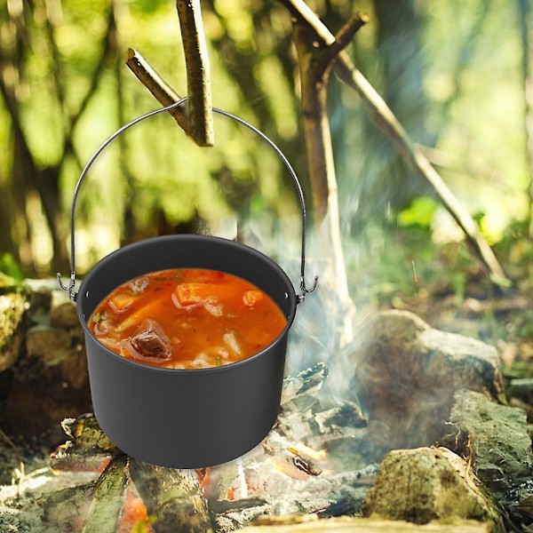 Portabel Hängande Gryta för Camping 8L Kokgryta Utomhus Köksutrustning för Camping Vandring Fiske