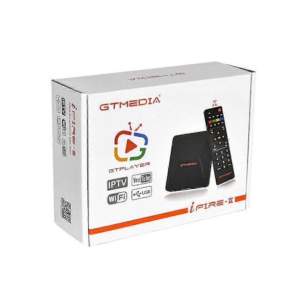 1 stk. GTmedia Smart TV Box 2021 IFIRE 2 Full HD 1080P, H.265 HEVC 10Bit/CPU 70MHz Dual/BT Fjernbetjening/ Internet M3U Set Top Box