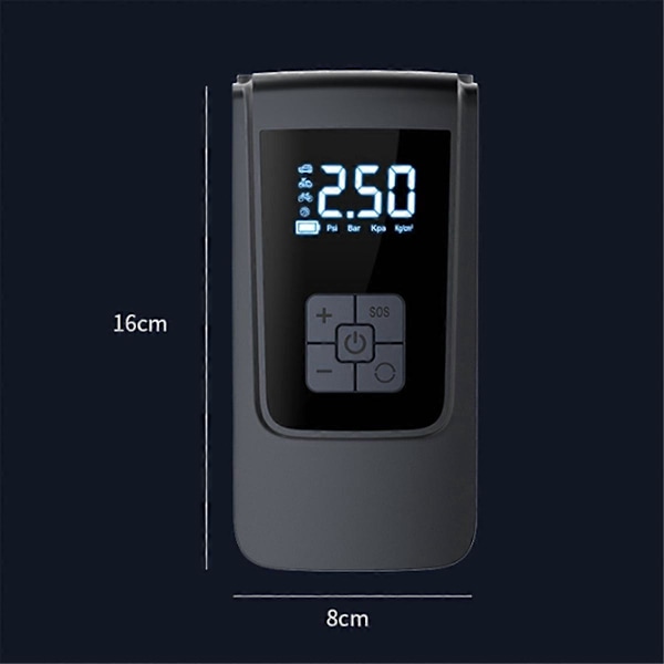 Digital Display Däckpump Sladdlös för Bil Cykel Däck Luftpump Portabel Inflator