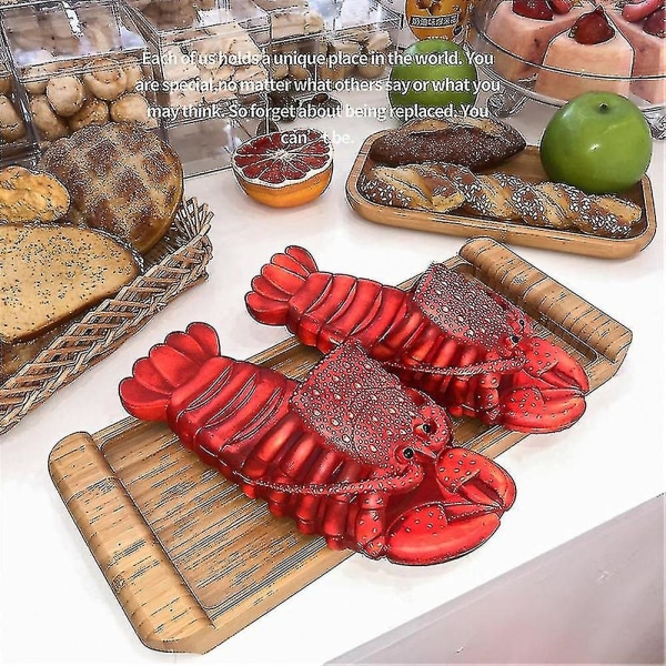 Roliga hummertofflor sommarstrandtofflor bekväma slip-on sandaler Dark Red 40-41