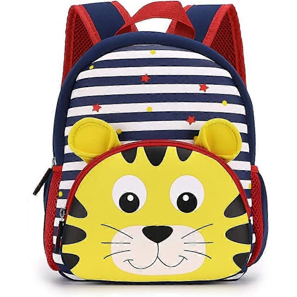 Ryggsekker for småbarn, babygutter og jenter, barnehagesekk, søt neoprenryggsekk for barn, Tiger, 0-3 år, One Size