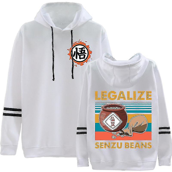 Dragon Ball Perifera printed kläder Huvtröja Höst/vinter Randig hoodie för män och kvinnor White M