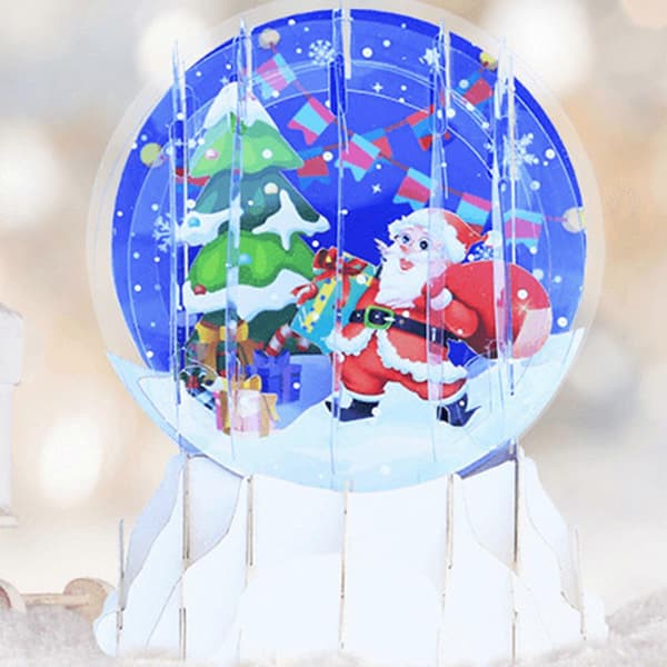 3D Figur Ornamenter Pop-Up Kort Julekuleform