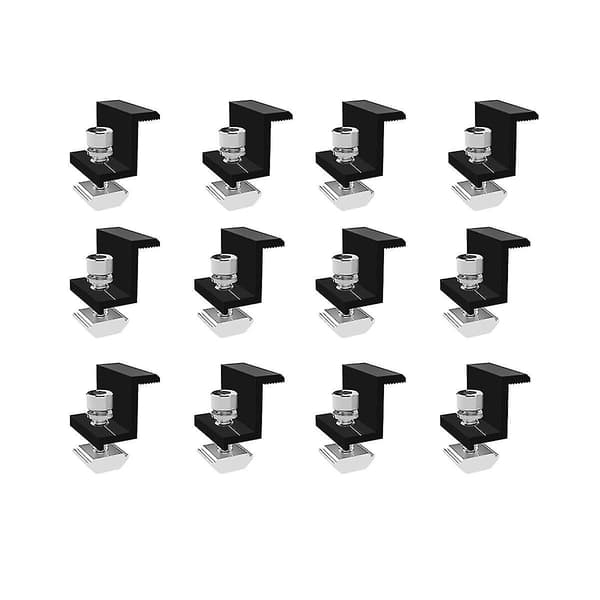 12-pack Solpanelhållare Ändklämma, Ändklämma för Montering av Solpanel, Sidoklämma för PV-Sol