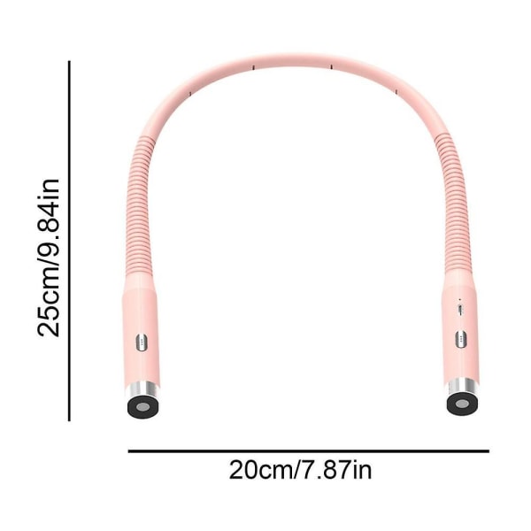 Nakkeleselys Halsboklys Oppladbart 3 lysstyrkenivåer Bøybare og fleksible armer 3 farger Sammenleggbart lys For Pink