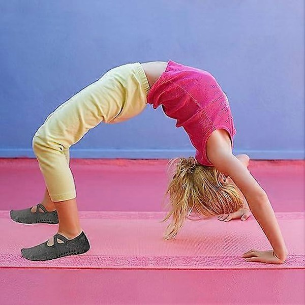 3 paria liukuestejoogasukkia, jooga- ja pilates-sukat pidikkeillä barre-, baletti-, kunto- ja tanssitreeneihin, musta