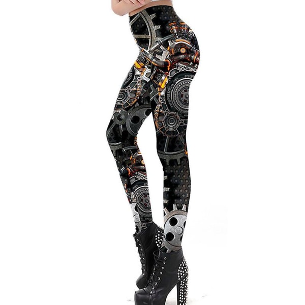 Kvinnors Halloween Leggings Stretchy grafiskt printed Legging Tights style 3 M