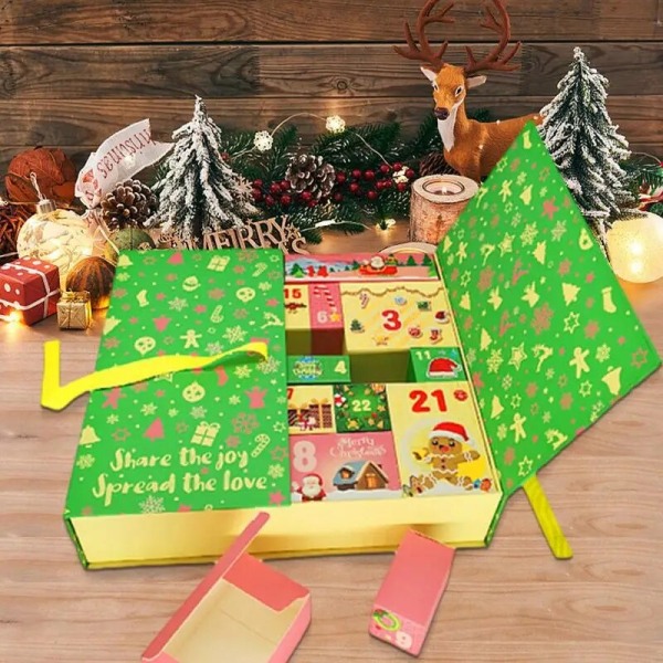 2023 juleadventskalenderæske gør-det-selv-papirgaveæsker Nedtælling 24 tomme skab Overraskelse Navidad-gaver til bedste venner