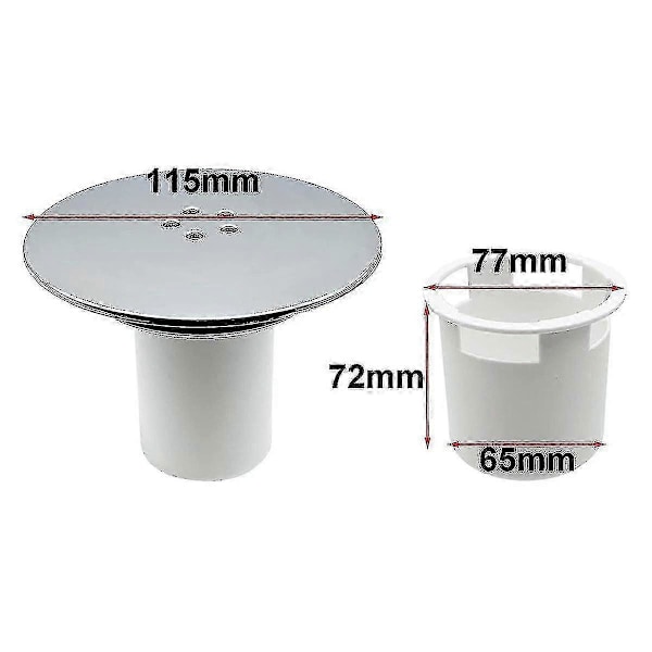 Duschbrunnstäcke, Duschbrunnstäcke 90mm/115mm Plug Drain Ersättningshål Krompläterad Fini