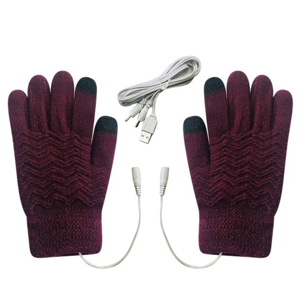 USB uppvärmda handskar Eluppvärmda vantar Dam Vinter Varm dubbelsidig  uppvärmning Hela händer USB -uppladdningsbara handskar Purple 59e7 | Purple  | Fyndiq