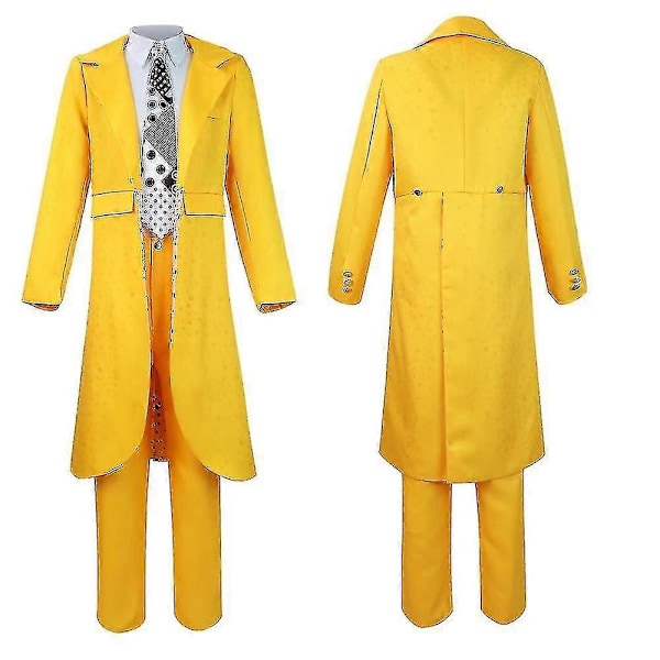 The Mask Jim Carrey Gul Kostym Cosplay Kostym Herr Uniform Uppsättning